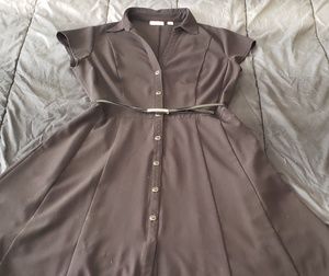 Black button up dress with Pockets